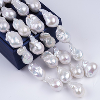 Perles naturelles en gros 7 pouces 16-18mm blanc forme baroque brins de perles d'eau douce