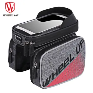 WHEEL UP Waterproof Cycling Front Bag Touch Phone Stand Case For 6.0インチスマートフォンScreen Bike Bag Tube Frame Pannier