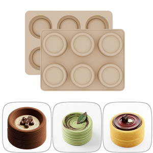 Moule à gâteau rond en silicone à 6 cavités, plaque de cuisson antiadhésive pour mousse, dessert, cupcake - Product Image 4