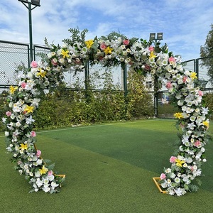 Arco de Flores para Boda, Fondo de Arco de Rosas Amarillas Artificiales, Arco de Flores para Decoración de Eventos - Product Image 6