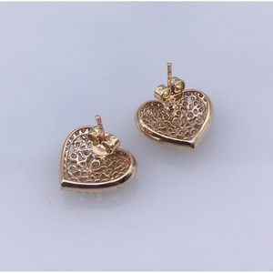 Pendientes de Diamantes en Forma de Corazón Jewelspaark, Oro Rosa de 14K, 1.83 Cttw, Corte Redondo, Color I-J, Claridad SI, Engaste de Garras, para Compromiso - Product Image 4