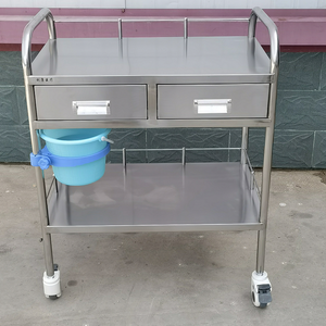 <span class=keywords><strong>Chariot</strong></span> médical multifonctionnel moderne en acier inoxydable argenté pour hôpitaux et cliniques - <span class=keywords><strong>Chariot</strong></span> de soins infirmiers 4 roulettes silencieuses Capacité de charge de 200 lb - Product Image 1