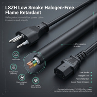 Câble d'alimentation Huizon HZC-C-4, norme européenne AC IEC C13, H05ZIZI-F 3G 0.75mm 1M Noir CE SAA RoHS, ignifuge LSZH pour