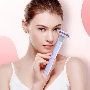 Cuidado de la belleza Mujeres Cuidado DE LA PIEL Varita de luz Led giratoria Estiramiento facial Ems Vibración Luz roja Varita de terapia antienvejecimiento para la cara