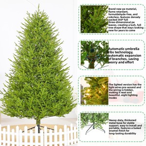 <span class=keywords><strong>Sapin</strong></span> de Noël artificiel transfrontalier en PE ignifuge, éclairé, de luxe, entièrement tridimensionnel - Product Image 2