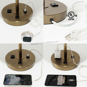 New Hotel Projects Hilton Oak Brook Suite Room Brushed Bronze Plug-In Desk <strong>Lamp</strong> with <strong>Gloss</strong> <strong>White</strong> Glass Shade UL Listed - Product Image 4