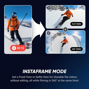 For Insta360 X5 8K 360&deg; Waterproof Action Camera Rugged Replaceable Lens 3-Hour Battery Wind Guard <strong>Stabilization</strong> Leading - Product Image 5
