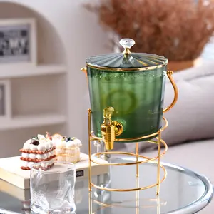 The Newest Clear Green Amber Cold Drink Household Ice Water Kettle Fruit Tea Wine Bottle Beer Plastic Ice Bucket With Faucet Lid