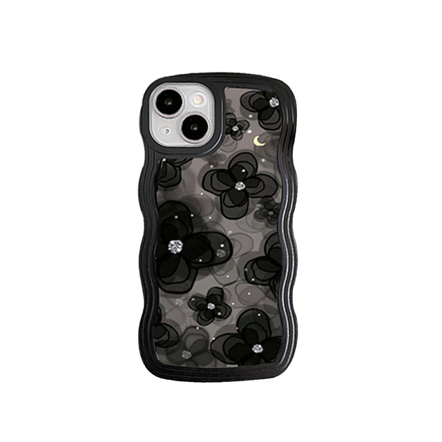 For iPhone 16 Pro Max Mobile Phone Case Simple Big Wave Black love Anti-drop Protective Cover for iPhone 15 14 13 Phone Case
