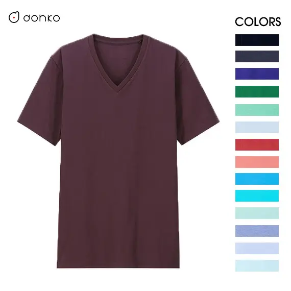 custom all kinds of high end fabric sorona modal pima cotton v neck t-shirt