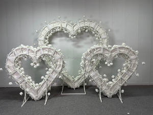 Arco de Boda Liso con Fondo de Tela en Forma de Corazón para Decoración de Escenario, Soporte de Flores y Escena de Propuesta de Matrimonio - Product Image 2