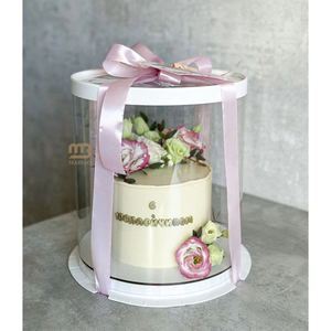 تصميم مخصص فاخر <span class=keywords><strong>2</strong></span> <span class=keywords><strong>3</strong></span> طبقات علبة كيك للمخابز عبوة كعكة بيضاء من الورق المقوى للحلوى للضيوف - Product Image 3