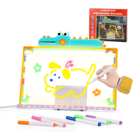 Tableau de dessin lumineux effaçable éducatif pour enfants, jouet de dessin animé double face à LED, tableau de peinture graffiti