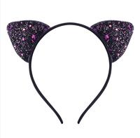 Paillettes oreilles de chat bandeau paillettes bandeaux fête d'anniversaire brillant Kitty cheveux cerceaux noël Halloween fête décorations
