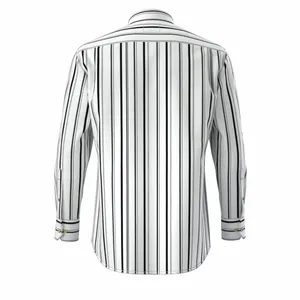 Camisa de manga larga para hombre, camisa informal 100% de algodón con estampado rotativo, color blanco y negro, novedad