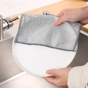 แผ่นใยขัดทำความสะอาดภาชนะ ขนาด 20x20 ซม. แบบสองด้าน สำหรับทำความสะอาดภาชนะบนโต๊ะอาหาร - Product Image 1