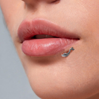 Anting-anting tusuk ikan Koi perak, baja tahan karat, antialergi, perhiasan tubuh hewan untuk Helix Tragus Lobe, ukuran 16 Gauge, set baru