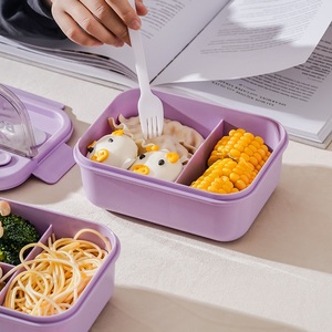 Newest Kids Student sealed 2 Grids <b>Lunch</b> <b>Box</b> With Spoon Chopsticks Fork 1250ml Plastic Microwave Bento <b>Box</b> - Product Image 6
