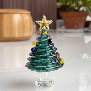 Hecho a mano pequeño Mini árbol de Navidad luces decorativas artesanías de vidrio adornos de escritorio regalos de navidad - Product Image 3