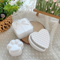 DIY beschilderbare gips sieradendoosje onafgewerkt gips blank hart poot strik opbergdoosje ouder kind handwerk knutselbenodigdheden