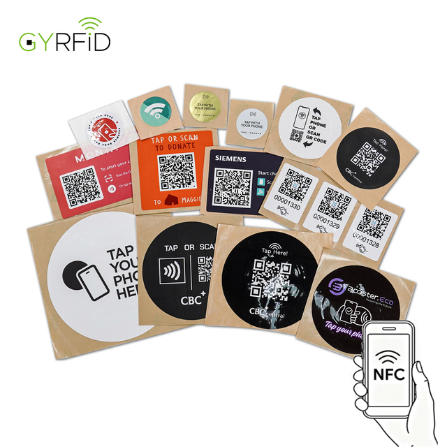 Wholesale Customization Anti Metal Nfc Sticker 13.56mhz HF Nfc Chip Label Sticker Programmable Nfc Tag Sticker