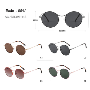 Unisex <b>Round</b> <b>Sunglasses</b> Full Rim Black <b>Frame</b> UV400 Protection Retro Style Adult Casual Wear - Product Image 3