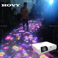 Projecteur holographique 3D interactif HOVY avec écran LCD et télécommande portable pour salles de banquet