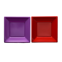 Assiettes carrées jetables en plastique pour sushis, épaisseur 2 mm, 7 et 9 pouces, pour pique-nique, fête, barbecue, bonbons, fruits, salades, steak et restauration rapide