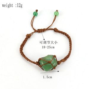 Mode femmes chaîne tissé Net pierre de guérison Bracelets hommes irrégularité pierres précieuses naturelles Wrap Bracelet Couple bijoux cadeaux - Product Image 2