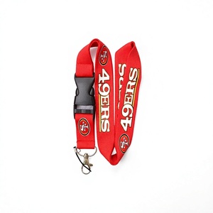 Lanière de téléphone détachable en polyester jacquard rouge des San Francisco 49ers avec crochet - <span class=keywords><strong>Porte</strong></span>-clés officiel <span class=keywords><strong>PSG</strong></span> et <span class=keywords><strong>porte</strong></span>-badge - Product Image 3