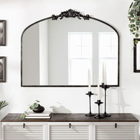 Magnifique miroir mural traditionnel en forme d'arche, style baroque rétro, en fer doré, pour salon, chambre à coucher, entrée, style rétro