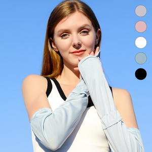 Manicotti estivi da ciclismo con protezione solare UV materiale per dita e guanti per guida di protezione solare - Product Image 1