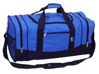 Grand sac de sport unisexe en tissu polyester noir avec fermeture à glissière pour les voyages et les voyages