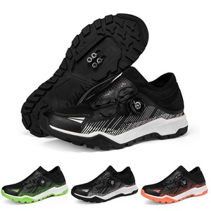 Chaussures de cyclisme noires et vertes, dessus en mesh, semelle en caoutchouc EVA, sangle réglable, compatibles avec les clips SPD, chaussures de vélo de route et VTT - Product Image 4