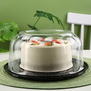 批发蛋糕松饼盒圆顶透明塑料圆形蛋糕盒透明蛋糕包装盒