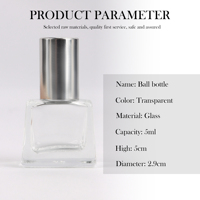 3ml 5ml 10ml 20ml 30ml Portable Roll On Square Glass Essential Oil Perfume Roller Ball Bouteille en verre