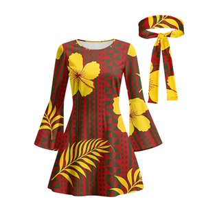 Hermoso Vestido Tropical Floral Amarillo para Mujer, Conjunto <span class=keywords><strong>de</strong></span> 2 Piezas, Disfraz Floral Hippie <span class=keywords><strong>de</strong></span> los 70 para Halloween con Diadema - Product Image 5