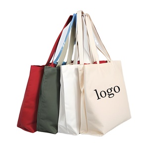 Sacs en toile personnalisés avec fermeture éclair, sacs à bandoulière en toile de coton grand format pour courses, avec logo - Product Image 1