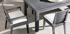 Ensemble de meubles de jardin et de patio d'extérieur, table et chaises de salle à manger, 6 pièces, en aluminium moulé, couleur/taille personnalisée - Product Image 2