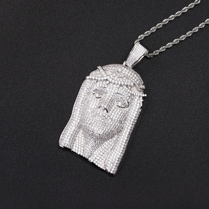 Joyería Hip Hop Personalizada, Colgante de Plata de Ley S925 con Moissanita VVS, Colgante de Jesús con Incrustaciones de Diamantes, Collar Cubano para Raperos - Product Image 6