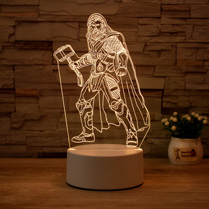 Lampe de nuit en résine 3D <span class=keywords><strong>Marvel</strong></span> Spider-Man Iron Man Base Atmosphere Light USB Plug-in Table Lamp Trendy LED - Product Image 3