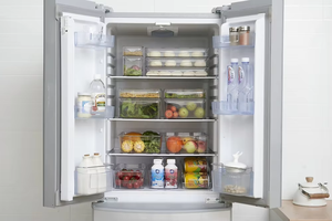 高品质可堆叠冰柜塑料冰箱储物盒食品储物组织器箱厨房储物容器 - Product Image 5