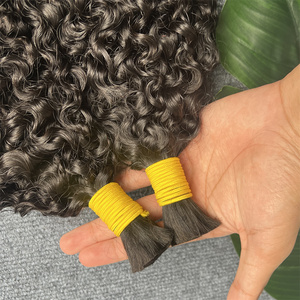 Burmese Curl Bulk Human Hair For Braiding No Weft Hair Bulk For Braided Boho <strong>Braids</strong> Burmese Curly Bulk Raw Human Hair Extensions - Product Image 3