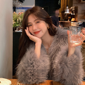 Autumn Winter Solid Color <strong>Beach</strong> Wool New Artificial Korean Winter Faux Fur Women <strong>Coat</strong> - Product Image 2