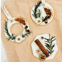 Bougie parfumée en cire de soja avec fleurs séchées personnalisées, boîtes en bois écologiques, rangement, décoration de Noël, Diwali, purification de l'air