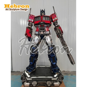 Sculpture de soldats blancs grandeur nature avec LED, grande sculpture d'Optimus Prime, modèle de robot, sculpture Transformers - Product Image 3
