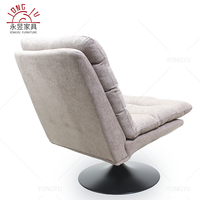 Fauteuil pivotant de loisirs pliable au design moderne, dossier confortable en tissu lin, pieds en métal, hauteur réglable, pour la maison et le bureau