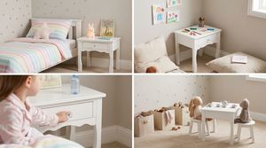 Simple Modern <b>White</b> Wooden Nightstand for Kids Room with 1 Storage Drawer Durable Bedside <b>End</b> <b>Table</b> Design - Product Image 6