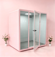 Cabine téléphonique de conception moderne avec structure en aluminium, cabine d'enregistrement studio, bureau acoustique préfabriqué et cabines de réunion pour hôtels