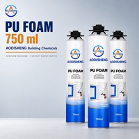 Mousse adhésive en polyuréthane monocomposant pour la fixation des murs, plafonds, cadres de portes et l'étanchéité des joints